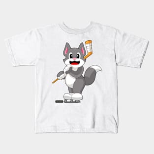 Cat Ice hockey Ice hockey stick Kids T-Shirt